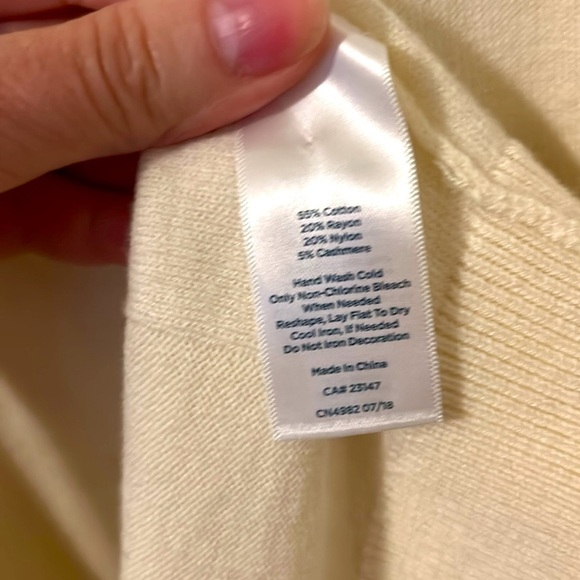 RSVP by Talbots Embellished Neckline Sweater Light Creme 3/4 Sleeve Size M - Picture 7 of 7